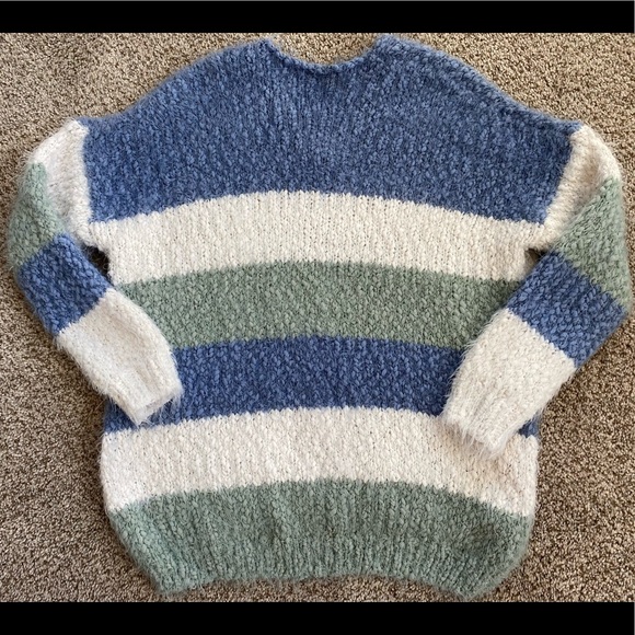 •NWOT•Altar’d State ‘Lovely Lash’ Tri-Color Striped Pullover Sweater - Picture 12 of 13